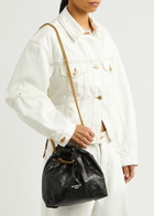 Balenciaga Crush Small Crinkled Leather Bucket bag - Black - One Size