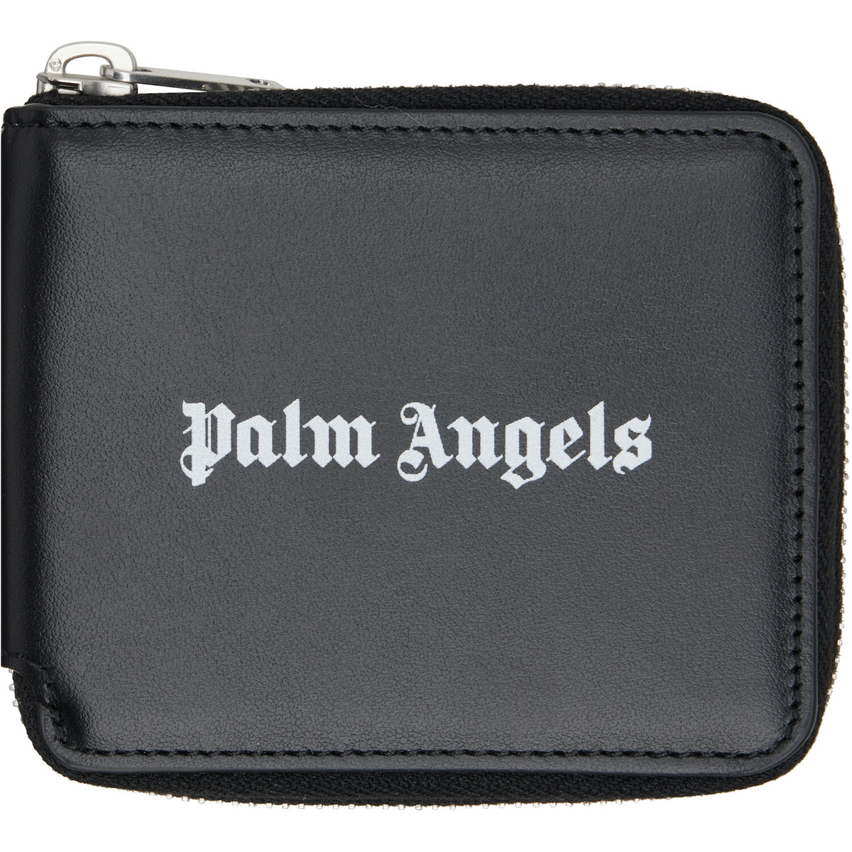 Palm Angels Black Classic Logo Zip Around Wallet