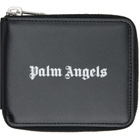 Palm Angels Black Classic Logo Zip Around Wallet