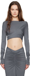 Rick Owens Lilies Gray Porterville Jade Crop T-shirt