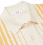 Mr P. - Striped Cotton Polo Shirt - Yellow