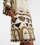 Eres Medaillon embroidered linen minidress
