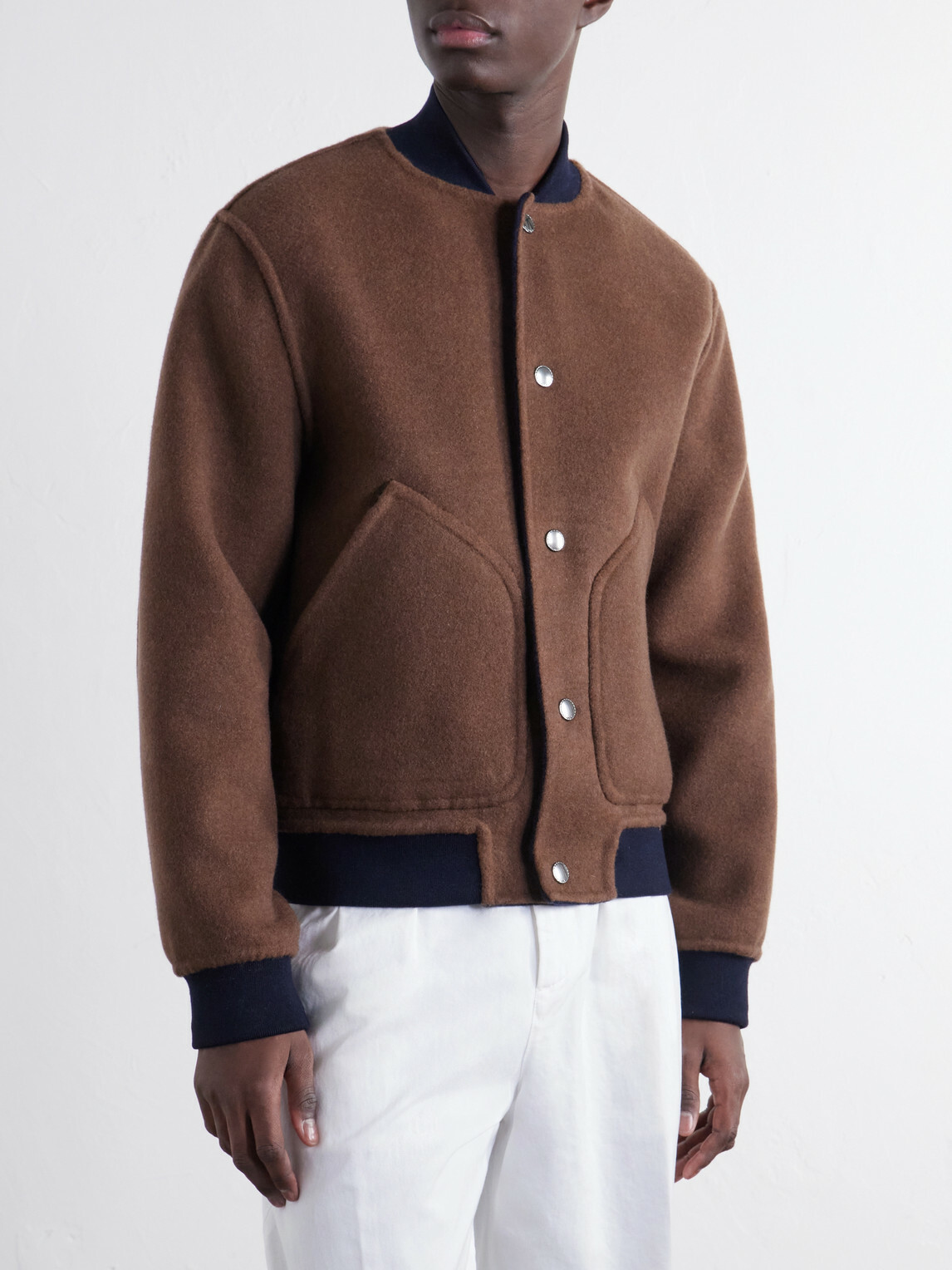 Canali - Reversible Cashmere and Silk-Blend Felt Bomber Jacket - Blue