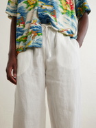 Cherry Los Angeles - Straight-Leg Linen Trousers - White