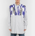 Vetements - Oversized Printed Pinstriped Cotton-Blend Poplin Shirt - Men - Gray