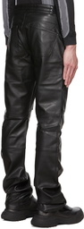 MISBHV Black Moto Faux-Leather Trousers