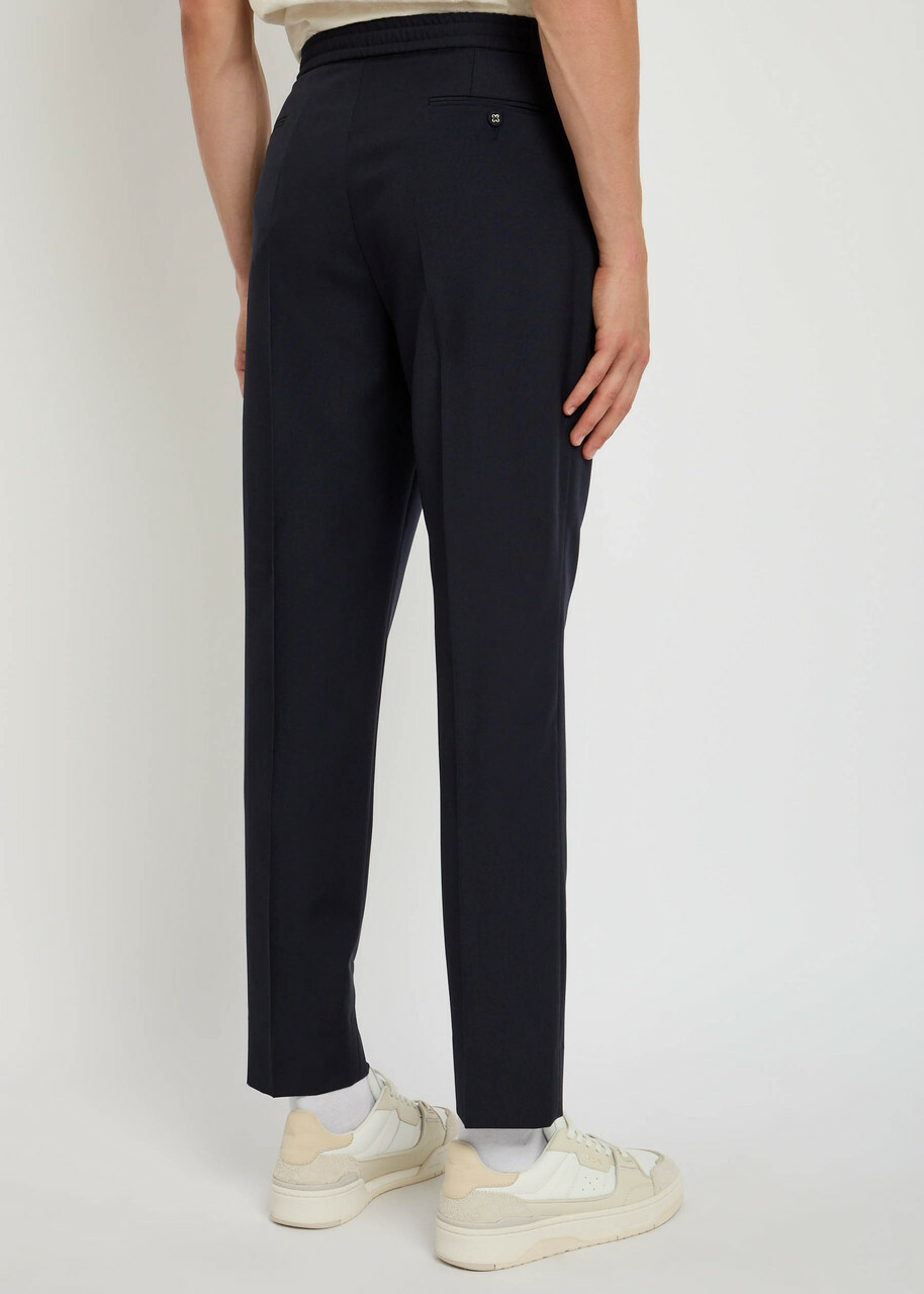 Officine Générale Drew Tapered Wool Trousers Navy