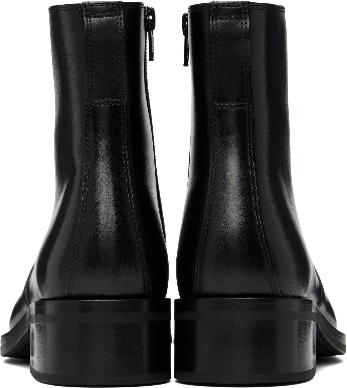 LEMAIRE Black Zipped Ankle Boots