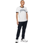 Dolce and Gabbana White and Navy Logo Print T-Shirt