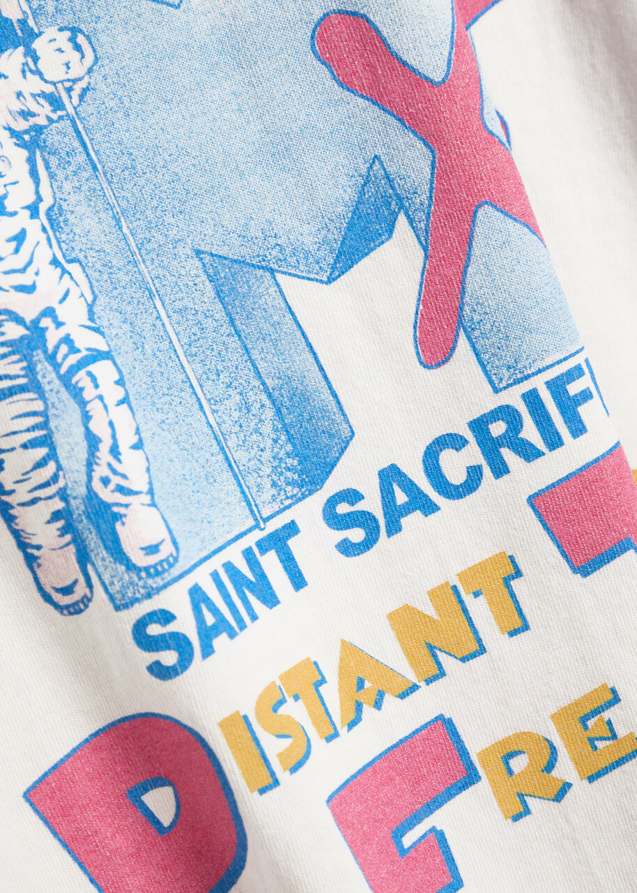 Saint Mxxxxxx Mtv Printed Cotton T-shirt White
