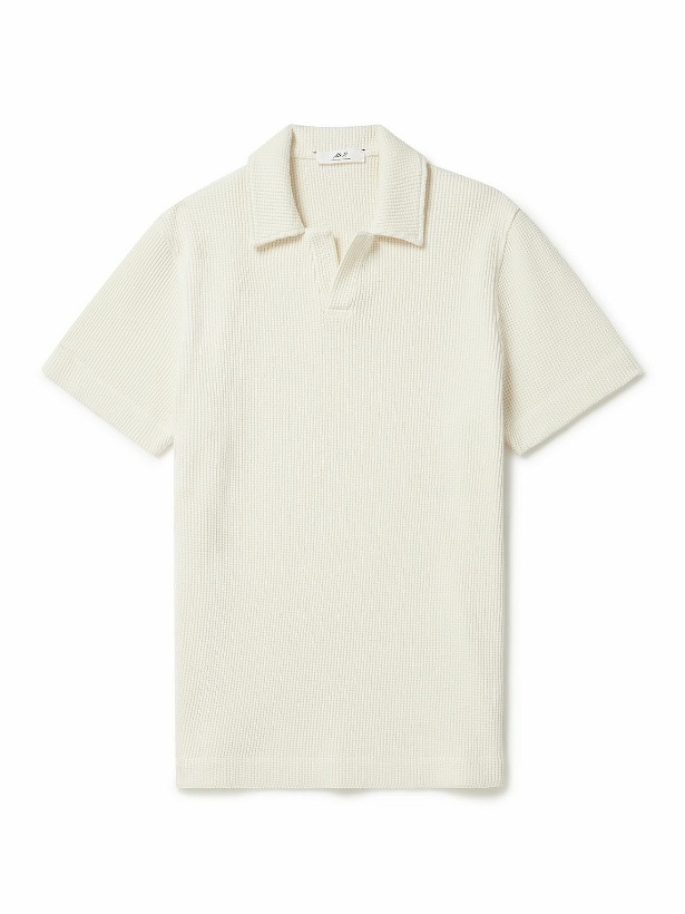 Photo: Mr P. - Waffle-Knit Organic Cotton Polo Shirt - Neutrals