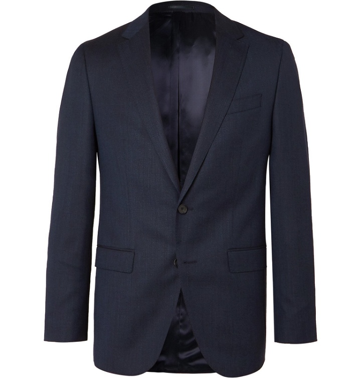 Photo: Hugo Boss - Navy Novan Slim-Fit Virgin Wool Suit Jacket - Blue