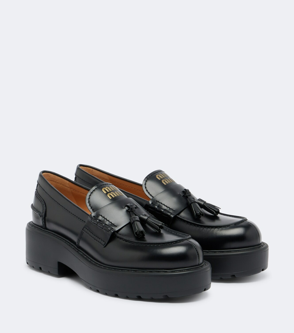 Miu Miu Leather platform loafers