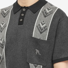 Pass~Port Men's Haven Knitted Polo Shirt in Black