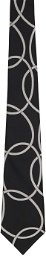 Comme des Garçons Homme Deux Black & White Silk Geometric Pattern Tie