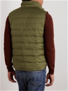 Kiton - Quilted Padded Twill Gilet - Green