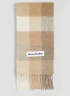 Acne Studios - Check Logo Patch Scarf in Beige