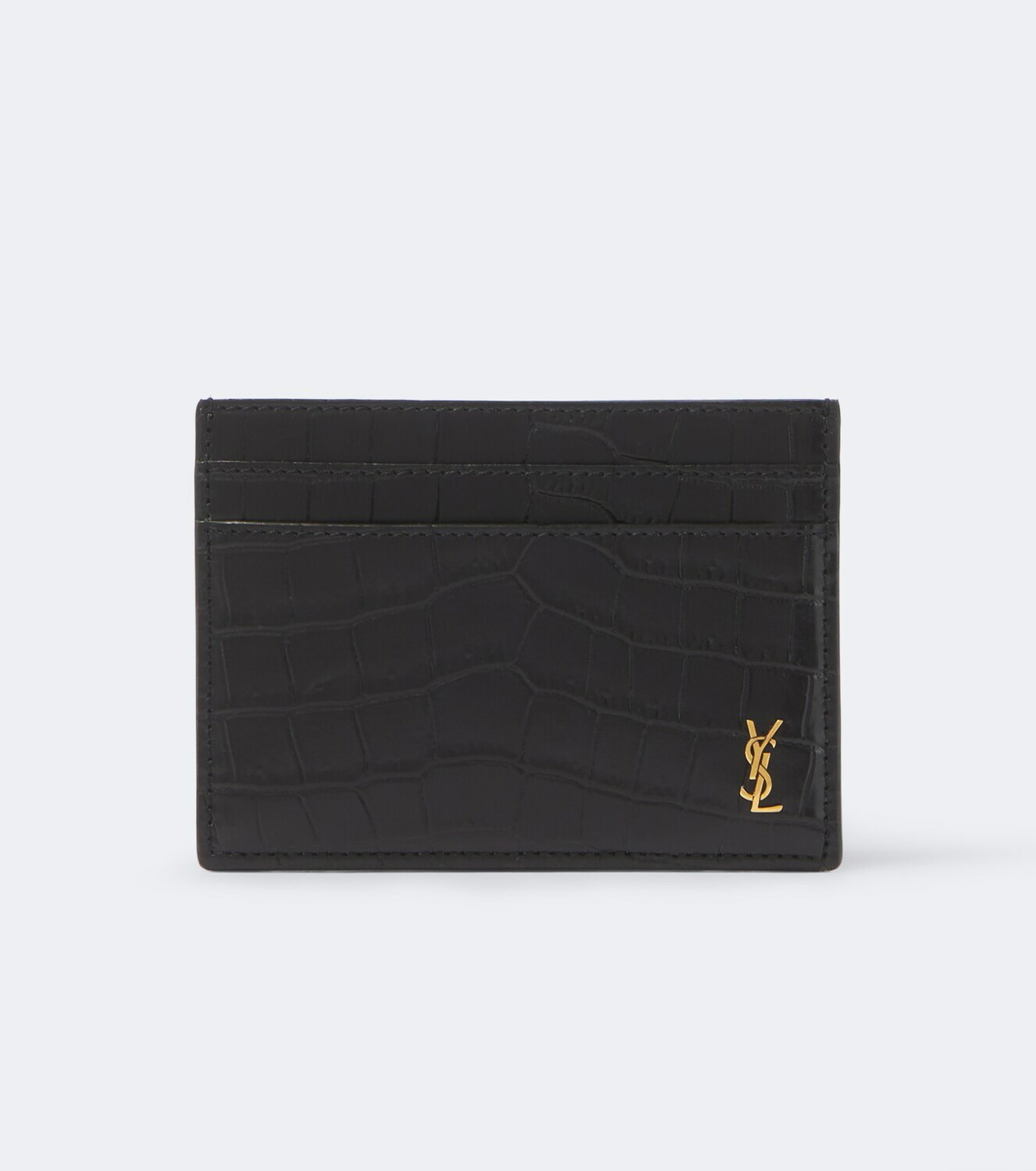 Saint Laurent Cassandre croc-effect leather card holder