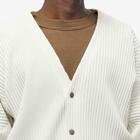 Homme Plissé Issey Miyake Men's Pleated Cardigan in Ivory