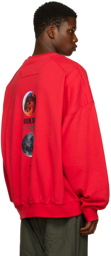 Juun.J Red Graphic Overfit Sweatshirt