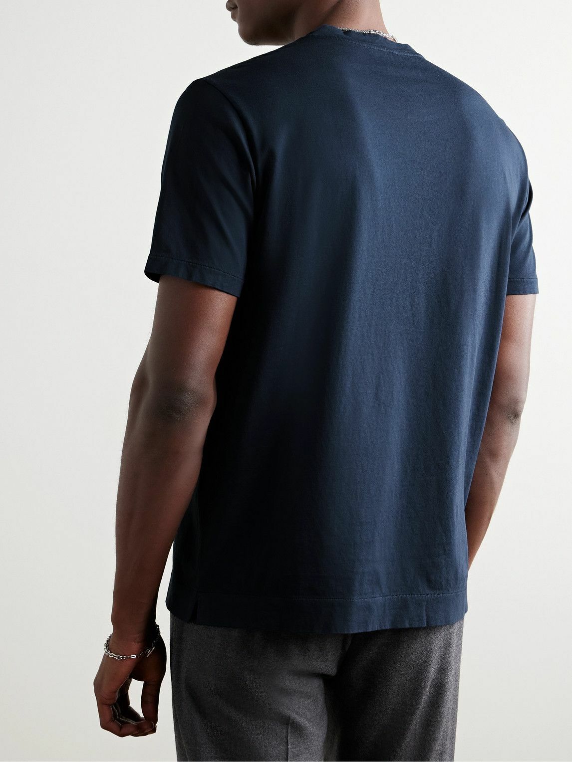 Boglioli - Garment-Dyed Cotton-Jersey T-Shirt - Blue
