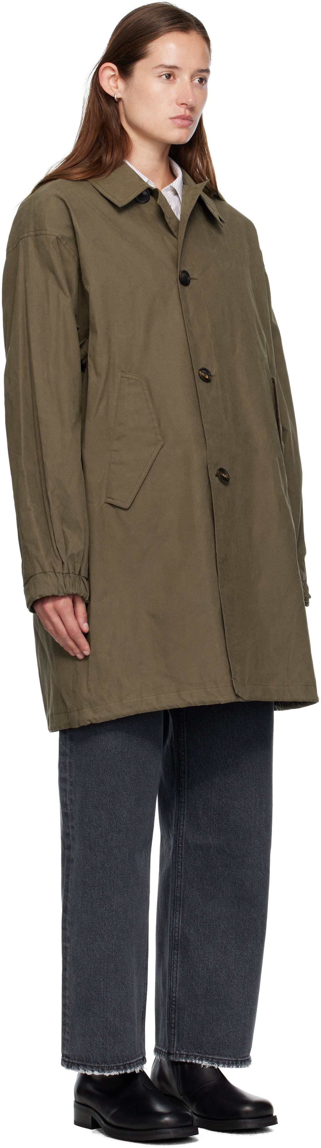 COOR Khaki Waxed Mill Coat