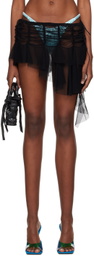 Ester Manas Black Ruched Miniskirt