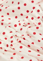Damson Madder Meri Polka-dot Ruffled Cotton-poplin Mini Dress White