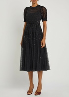 Needle & Thread Giselle Sequin-embellished Tulle Midi Dress Black