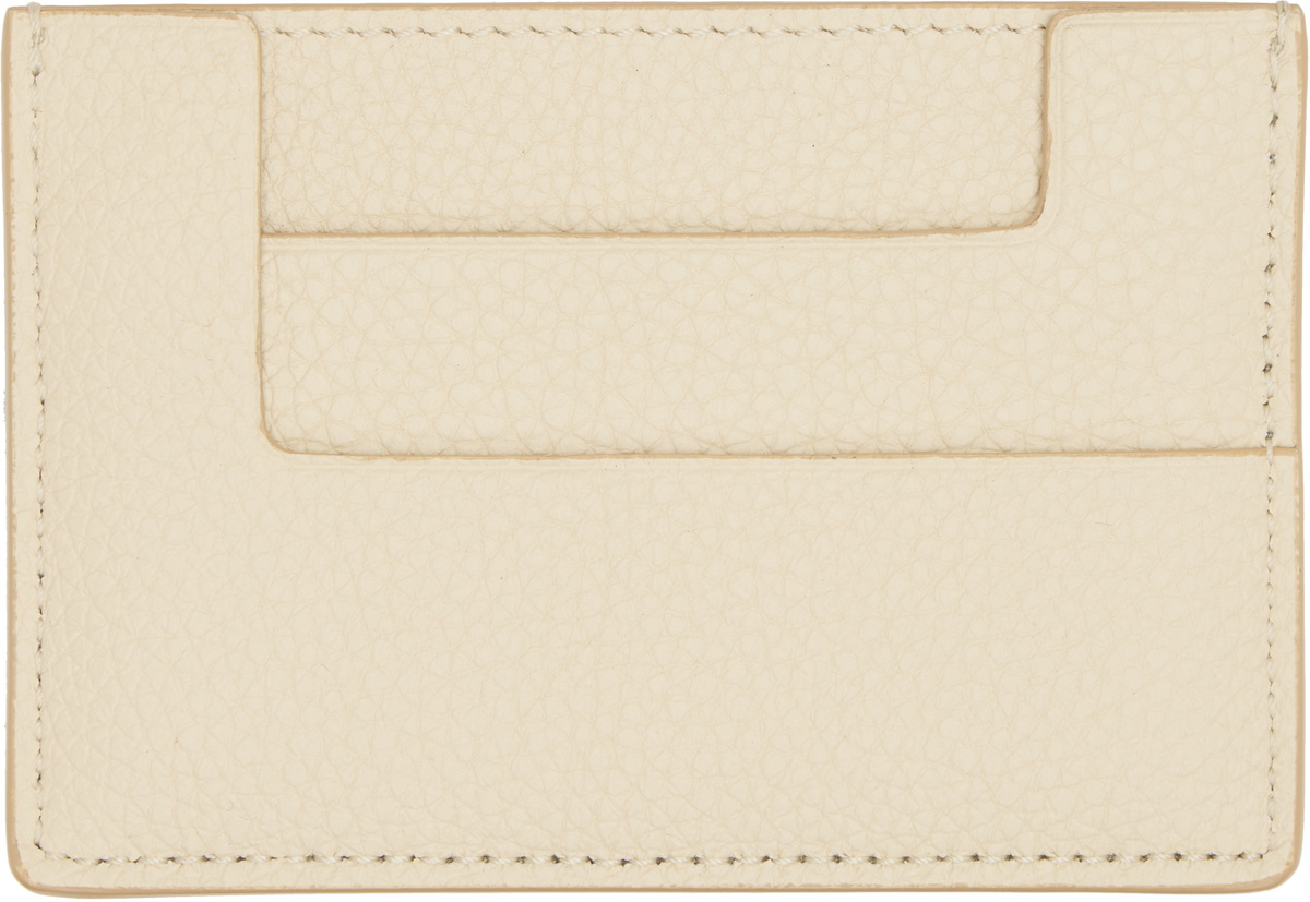TOM FORD Beige Grain Leather Card Holder