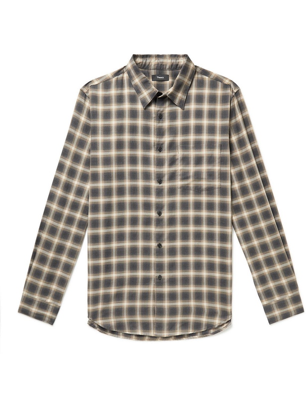 Photo: Theory - Noll Checked Cotton-Flannel Shirt - Multi