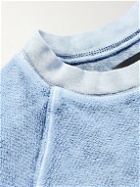 Les Tien - Acid-Wash Cotton-Fleece Sweatshirt - Blue