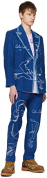 KidSuper Blue Embroidered Trousers