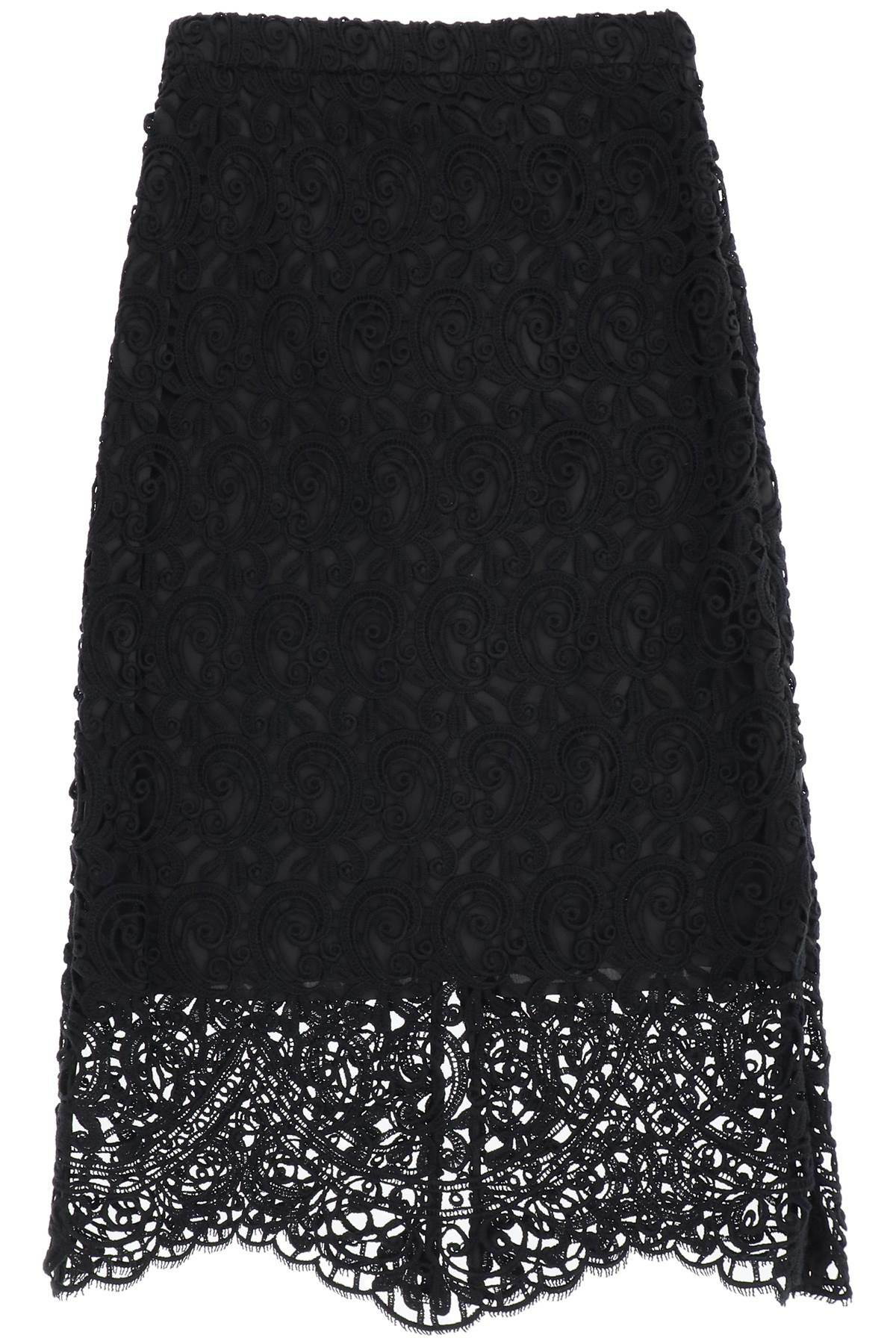 【関税込み】BURBERRY Lace skirt BURBERRY macrame lace pencil skirt Black Burberry