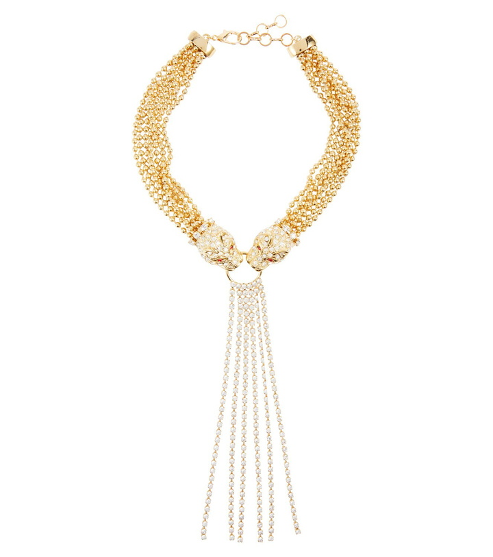 Photo: Alessandra Rich Embellished brass choker