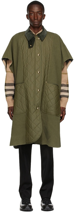 Photo: Burberry Green Quilted Panel Cape