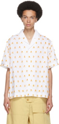 Jacquemus White & Orange 'La Chemise Blé' Short Sleeve Shirt