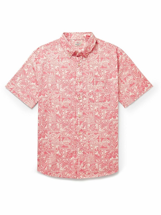 Photo: Faherty - Playa Button-Down Collar Floral-Print Organic Cotton-Blend Shirt - Pink