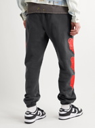 Emotionally Unavailable - Tapered Logo-Print Cotton-Jersey Sweatpants - Gray