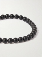MONTBLANC - Onyx and Stainless Steel Beaded Bracelet - Black