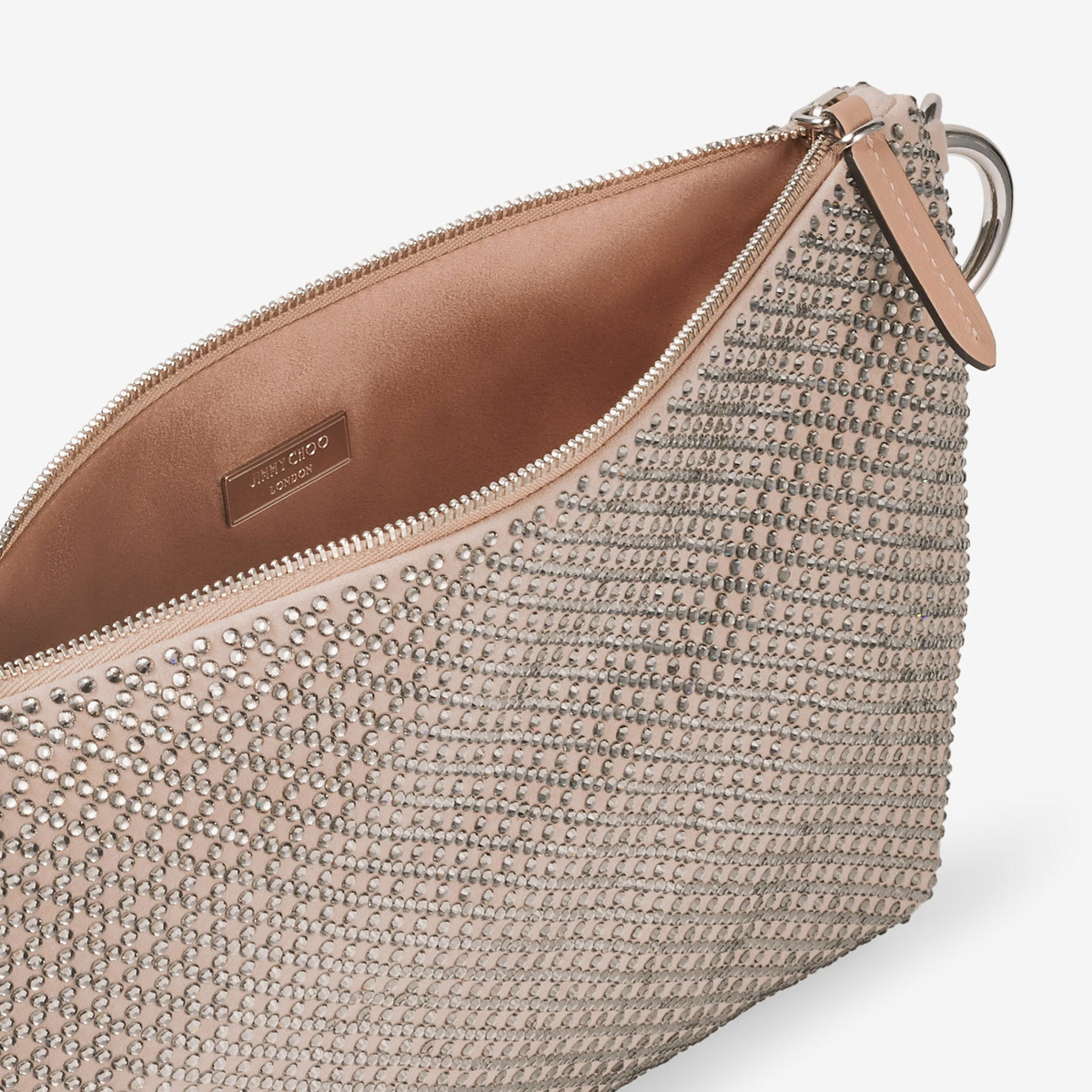 JIMMY CHOO Callie fur Logo Tassel Chain Shoulder Bag bag beige
