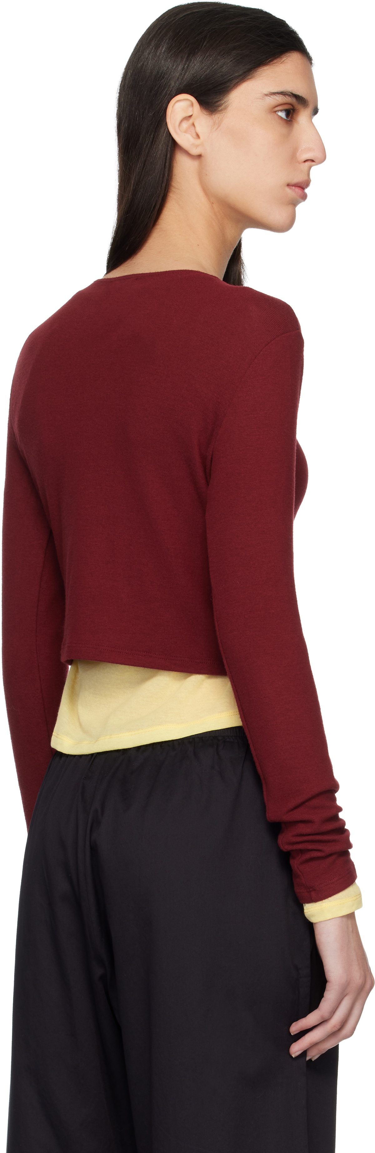LESET Red Lauren Crop II Cardigan