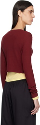 LESET Red Lauren Crop II Cardigan