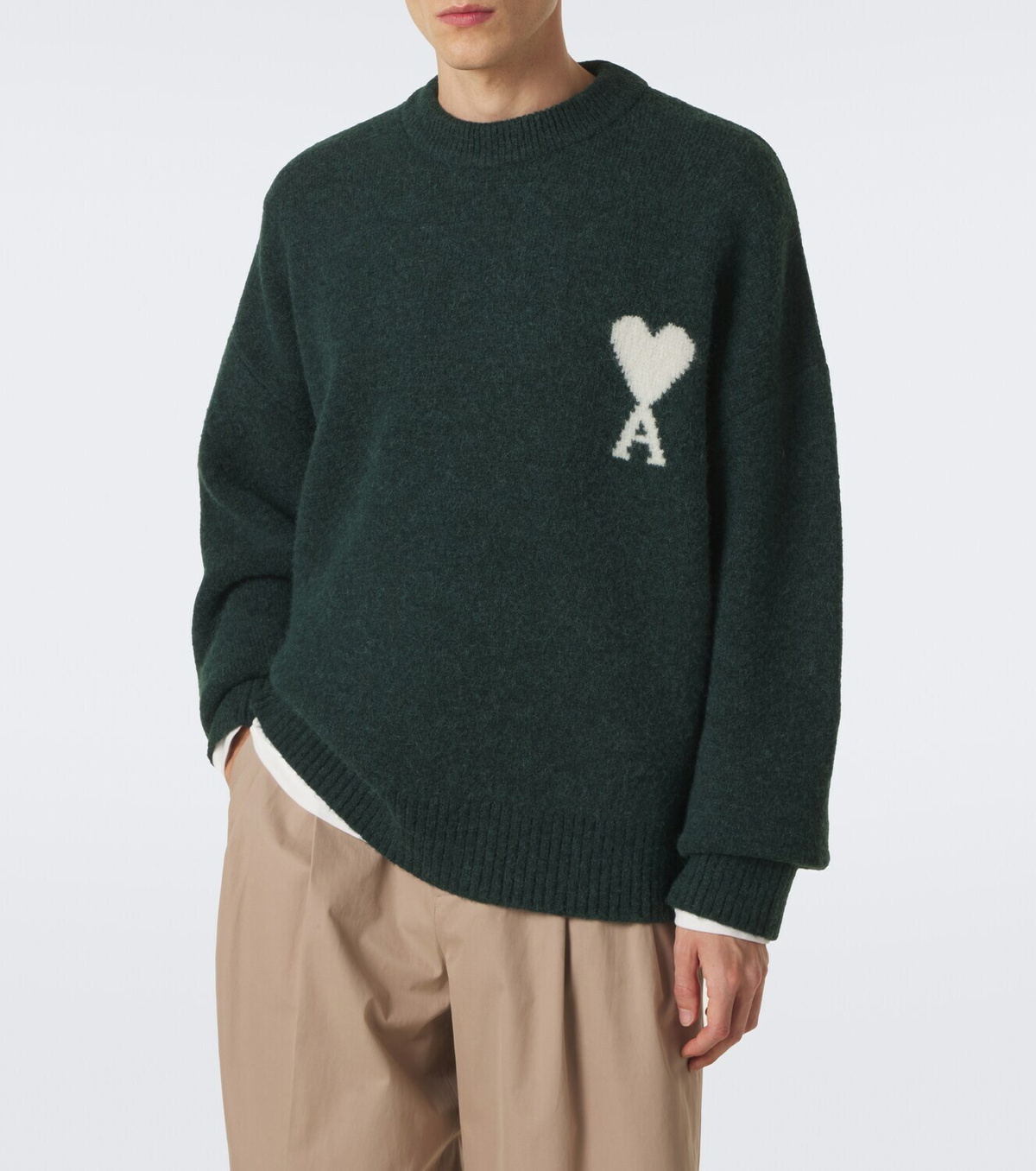 Ami Paris Ami de Cœur alpaca and wool-blend sweater