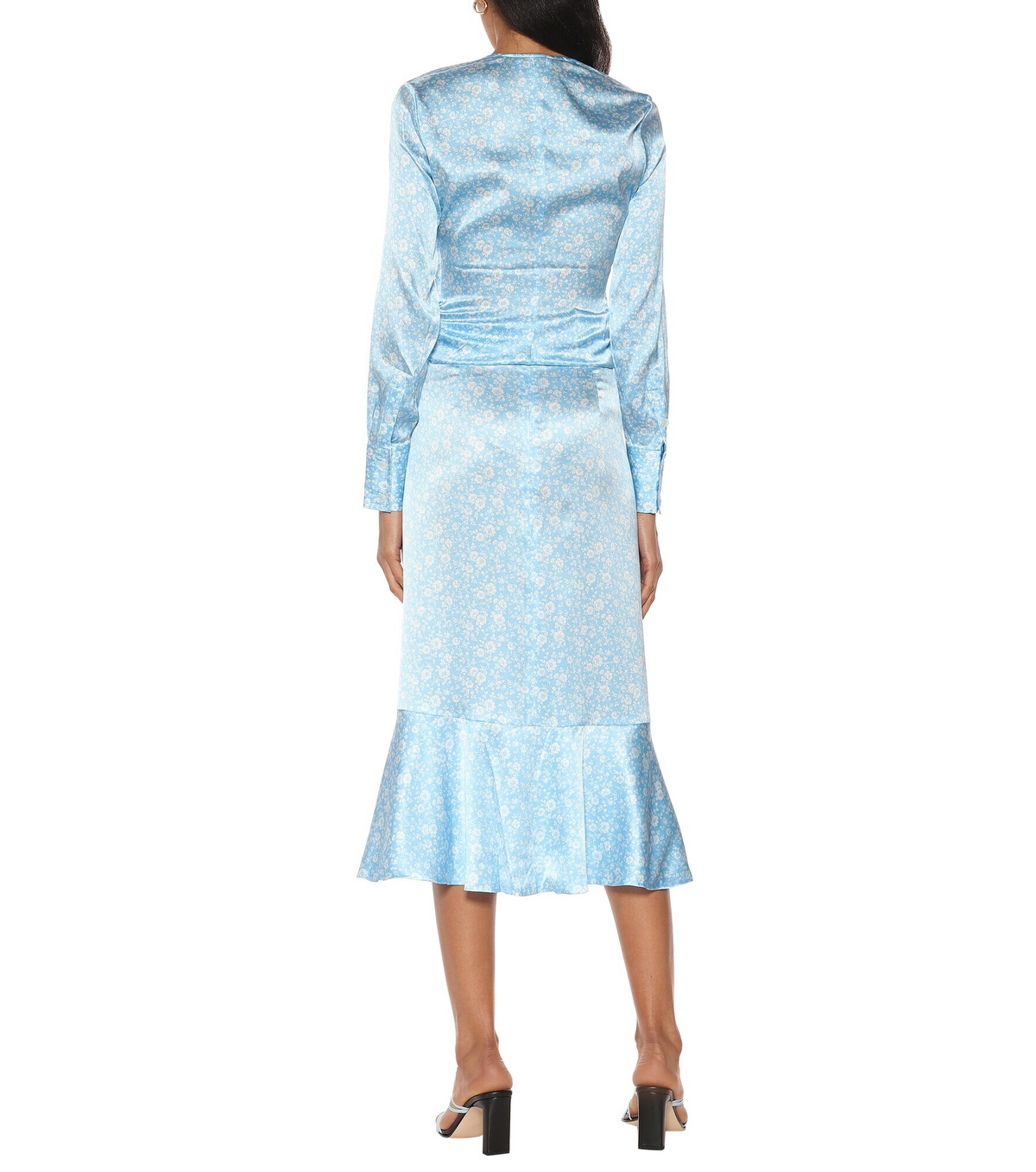 Ganni - Stretch-silk satin midi skirt