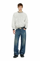 Diesel Sweatshirt with dévoré print - Sweaters Mens in Grey