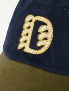 Drake's - Logo-Embroidered Two-Tone Cotton-Flannel Baseball Cap