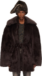 KNWLS Brown Baby Shearling Coat