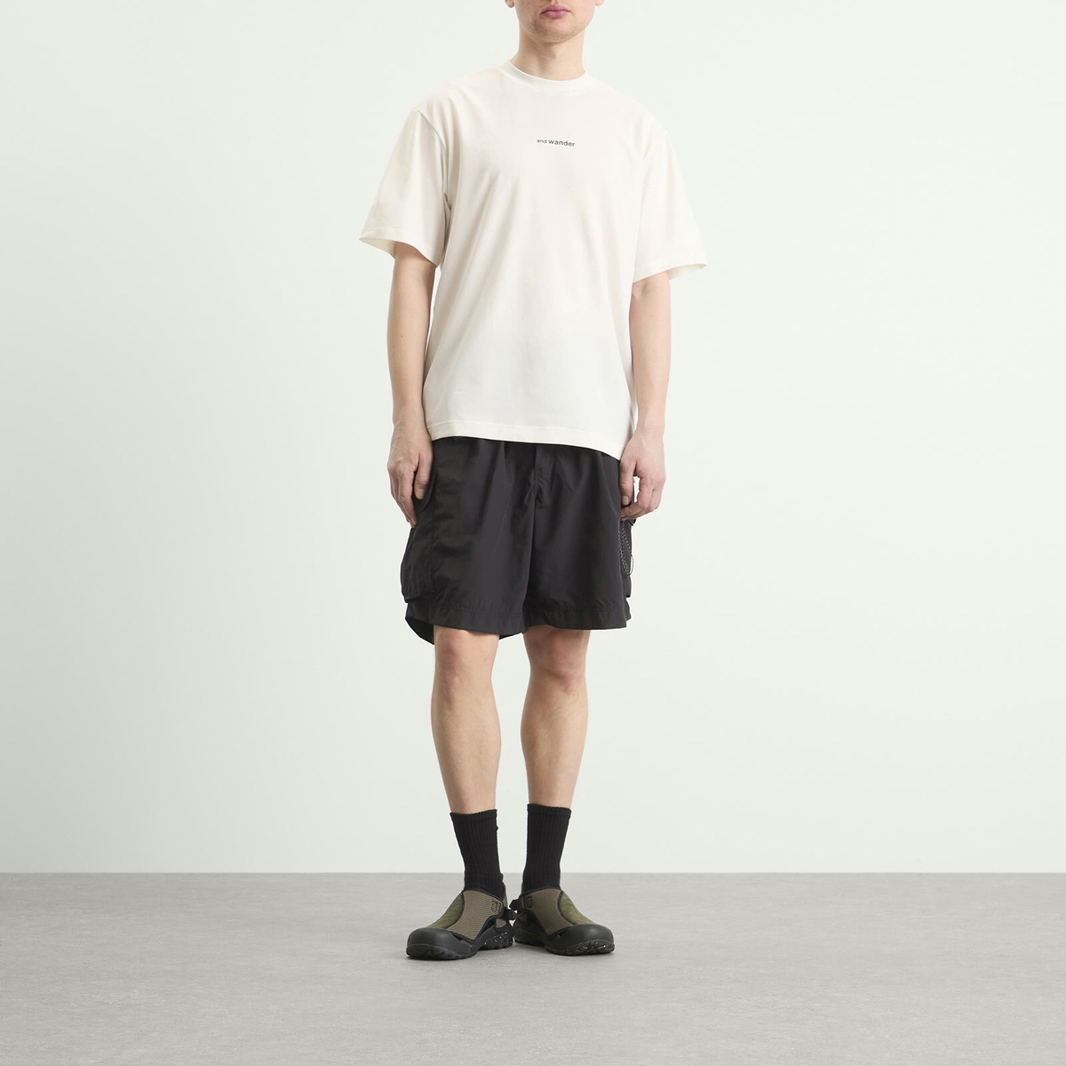 and wander Men's Dry Mesh T-Shirt in Off White