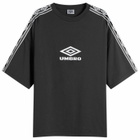 Umbro by Slam Jam Men's Offence Defence Tape T-Shirt in Washed Black